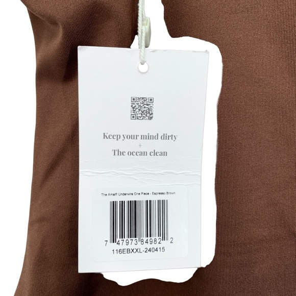 Londre The Amalfi Underwire One Piece Bathing Suit Size XXL Brown Espresso New - Picture 3 of 7